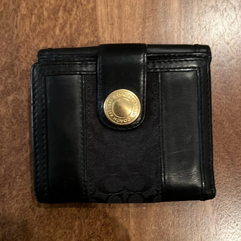 Coach Black Snap Wallet